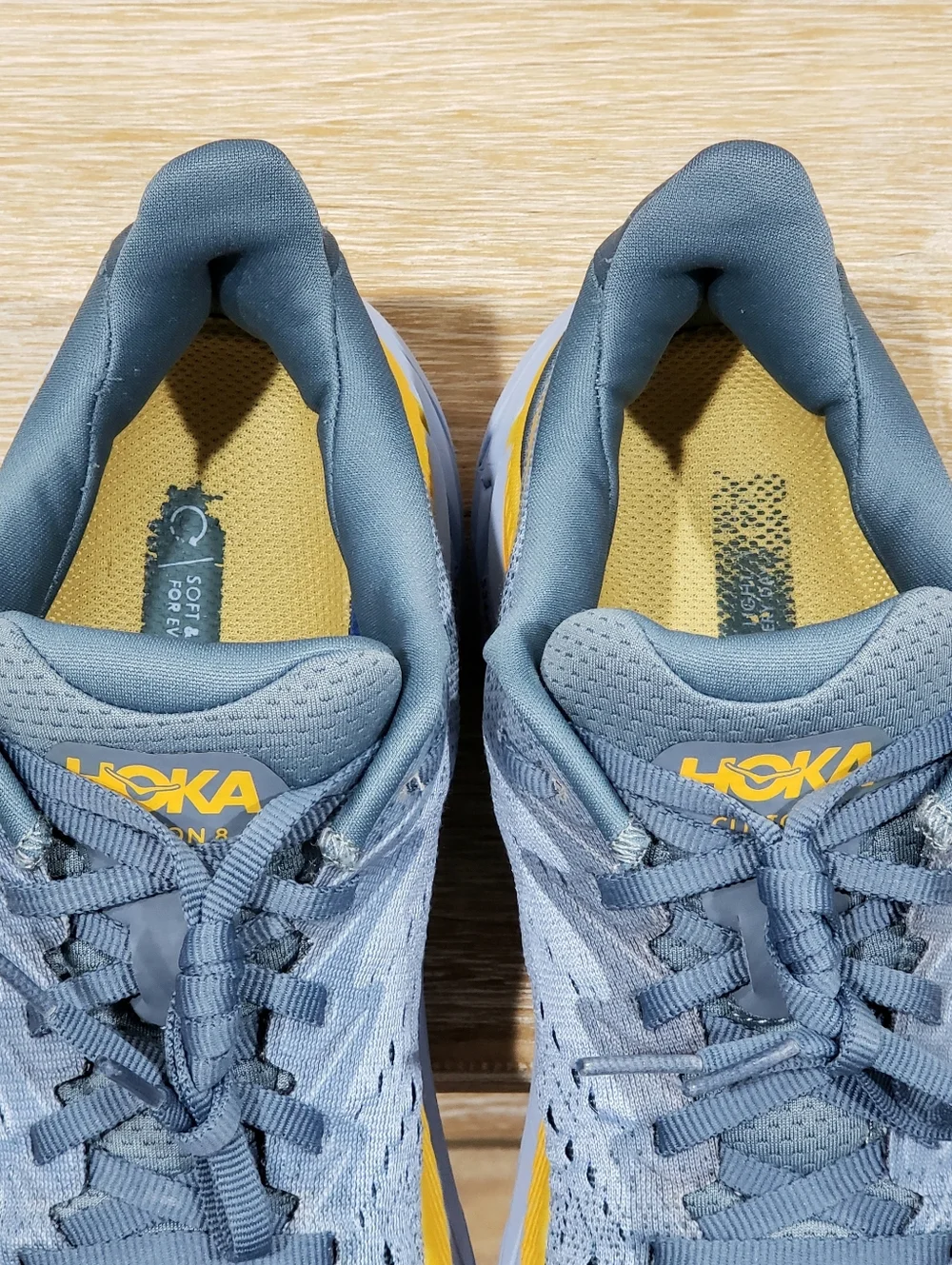 HOKA ONE ONE Men's Clifton 8 Running Shoes (8D/9.5W Women's) Blue Fog/Plein Air